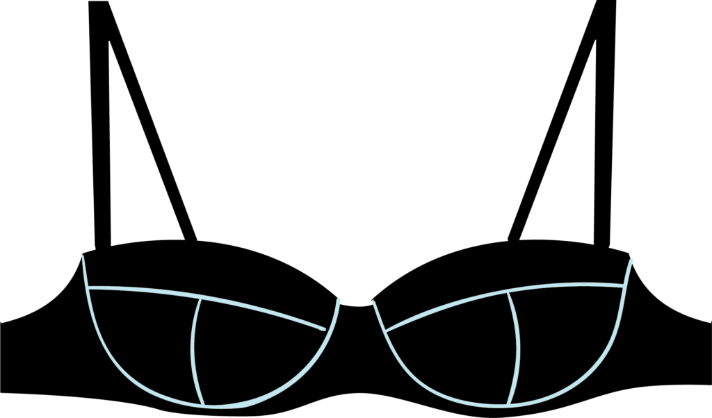 Illustration of a balconette/half cup bra